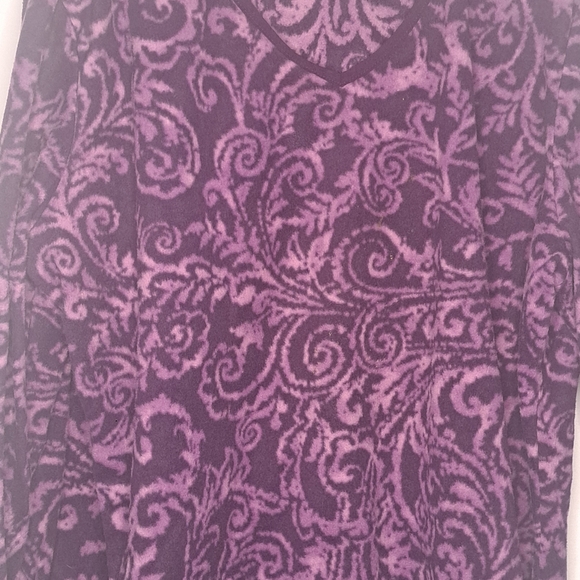 Pullover Crewneck Fleece Violet / Purple Basic Editions Top Shirt Warm Cozy - Picture 2 of 6